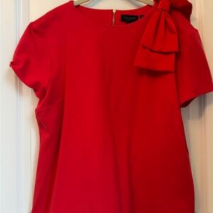 Ted Baker Vibrant Red Blouse with Bow Detail